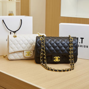 Classic Fashionable Genuine Leather Shoulder Bag Womens Diamond Grid Chain Crossbody Bag Stylish Versatile High End New 2024