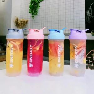 500/700MLSports Water Bottle Protein Shaker Outdoor Travel Portable JuiceCup With Powder Case Coffee Mugs Leak Proof DrinkBottle