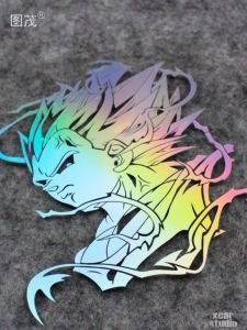 Classic Anime Dragon Ball Vegeta and Wukong Combination Super Saiyashen Car Electric Car Computer Bag Stickers