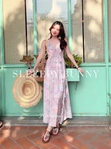 Watercolor Oil Painting Print Summer Beach Vacation Dress