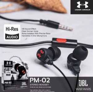 HEADSET WARNA HITAM FULL BASS UNTUK SEMUA TIPE HP ANDROID HEADSET KABEL PM 02