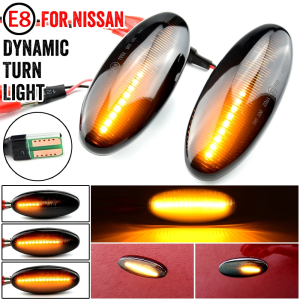 2Pcs Dynamic LED Fender Side Marker Light Flowing Sequential Turn Signal Lamp Indicator Repeater Blinker For Nissan Navara D22 Datsun Frontier Fiera PickUp Terrano Skystar Hardbody