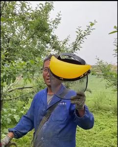 Malaysia Stock High Quality Liftable Face Shield Garden Grass Trimmer Safety Helmet Hat With Full Face Mesh Visor Protection Above for Logging Brush Cutter Forestry Hat Anti Spitting Dust Cover Work Adjustable headband Penutup Muka Keselamatan Pelindung