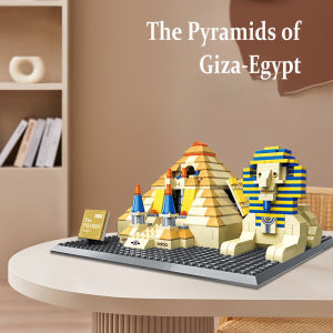 บล็อกตัวต่อพีระมิด Giza ของอียิปต์ของเล่นต้นกำเนิดทางการศึกษาของขวัญสำหรับเด็กชายและเด็กหญิง
