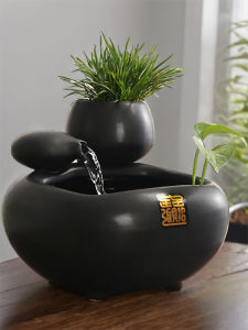 Modern Ceramic Water Flowing Wealth Attracting Desktop Decoration for Office Living Room Opening Ceremony Gift Creative Decoration