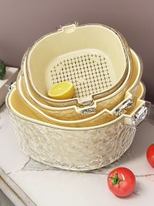 youqin | Double Layer Vegetable Washing and Storage Basket Set