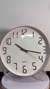 Elegant Modern 12" Quartz Silent Wall Clock with Modern Style Numbers for Home Décor