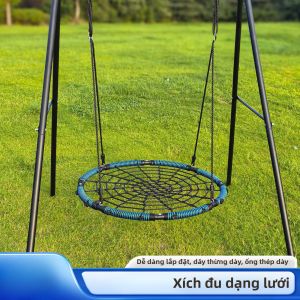 ZHUOLESHI | Xích Đu Hình Tròn Mạng Dài Dùng Ngoài Trời