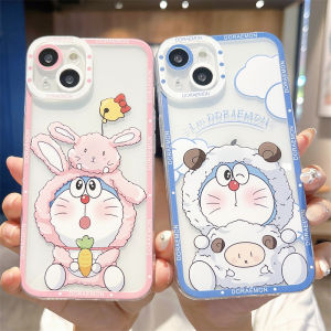 Cute Doraemon Couple Phone Case Compatible with iPhone 13 14Pro Max Apple 15 Soft Shell 12Mini New Model 11 Women Transparent 17 Anti-Fall 16 Protective Case 8Plus Cartoon 7 Full Cover 6Sp