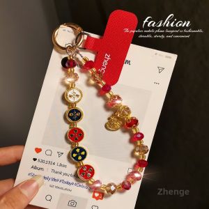 ZHENGEGE | New Year Style Chinese National Fashion Gold Bag Pendant Cellphone Lanyard