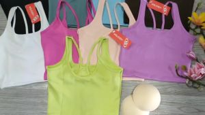 Áo bra nữ tập gym yoga aerobic thể thao đan dây kèm mút chất liệu thun poly co dãn 4 chiều BINSPORTS A265