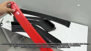 GCAO UNIVERSAL FRONT LIP BUMPER CHIN BLACK/RED (11638)