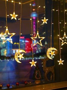 2025 Dekorasi Idul Fitri Lampu LED 4 Meter Lampu Hias Tirai Kamar Lampu Kelap Kelip Warna Warni Outdoor Lampu Hiasan Anti Air Lampu Dekorasi