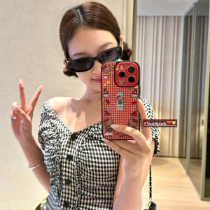 Cute Cat Ring Holder Stand Full Cover Leopard Print Polka Dot Apple 17Pro Max iPhone Protective Case Silicone Material for Apple Phones