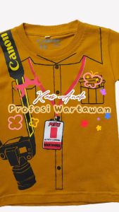 Kaos Anak Laki-Laki Seri Profesi Wartawan Bahan Katun untuk Usia 1-6 Tahun