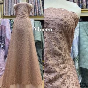 Bahan tille bunga sakura/kain brukat kebaya pesta wisuda/brokat wedding