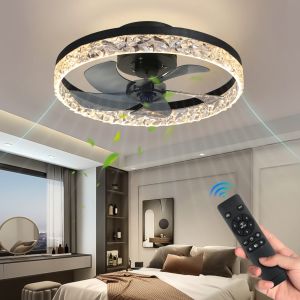 Modern Ceiling Fan With Light Silent RC Control Fan Chandelier LED Ceiling Fan Light For Bedroom Living Room Decor Ceiling Lamp