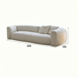 SHENGNIWEIER | Ghế Sofa Vải Nhung Trắng Phong Cách Pháp Có Thể Tách Rời Hoàn Toàn