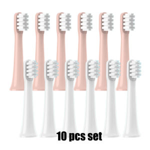 10 unit kepala berus diganti untuk XIAOMI T100 Sonic Electric Toothbrush Soft DuPont Caps Bristle Brush Vacuum Package Nozzles