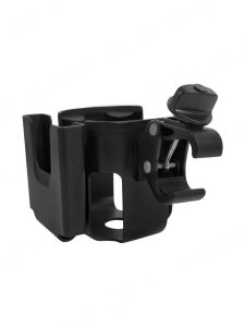 Large Size Stroller Cup Holder with Phone Slot Removable & 360° Rotating for Most Carts Walkers & Bikes