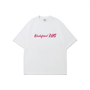 Guuka White Heavyweight Short Sleeve Womens T-shirt Pure Cotton Loose Fit Summer Artistic Half Sleeve Casual round Neck Top
