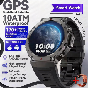 LIGE | LIGE New Military Bluetooth Call Smart Watch Built-in GPS Compass Barometric Altimeter 10ATM Waterproof Sports Smartwatches Men