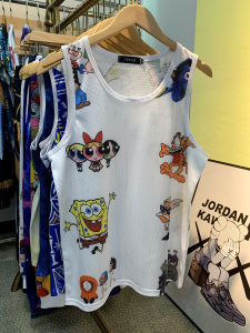 Áo Thun Lưới Không Tay Cổ Tròn Mùa Hè Phong Cách Mỹ Giảm Tuổi Tác Thể Thao in Họa Tiết Dễ Thương Áo Nỉ Thường Ngày Cho Thanh Thiếu Niên