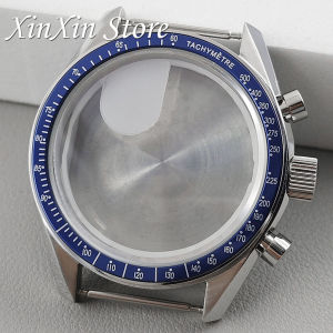 39.7mm Watch Stainless Steel Moon Back Cover Case Chronograph For VK63 VK64 Movement For OMG Watch Parts 20mm Strap Watch Box