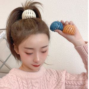 DK Mall High Quality Disk Hair Bird Nest Bun Maker Friends Ponytail Buckle Velvet Hair Claw Women Hair Clips Meatball Head Fashion Hair Fixed Gifts Hair Accessories