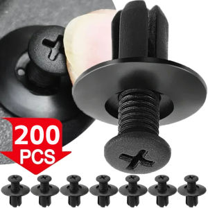 200PCS Car Bumper Fender 8mm Hole Plastic Rivets Fastener Screw Car Door Trim Panel Retainer Fastener Clips Car Accessories
