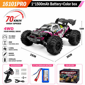 4×4 RC Car 16101Pro 1:16 70KM/H Or 50KM/H With LED Remote Control Cars High Speed Drift Monster Truck for Kids vs 144001 Toy