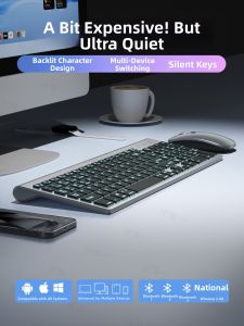EPOOSUO | Bluetooth Wireless Charging Keyboard and Mouse Set for Office Quiet