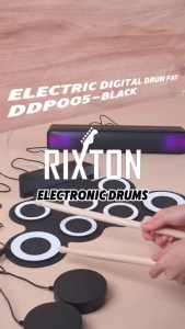 RIXTON Drum Set 9 Pads Digital Drum Kit Pedal Roll up Drum Set Silicone Electric Drum Pad Kit(DD001AMU)
