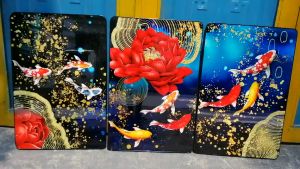 Tranh tráng gương treo phòng ăn tranh giá rẻ treo tường decor trang trí phòng khách tranh phòng ăn combo 3 bức giá rẻ
