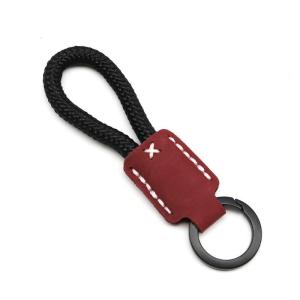 Velishy | Keychain Cute Style Leather Woven Rope Colorfast Metal Key Fob for Motorcycle Car Coin Purse Pendant Gift for Students