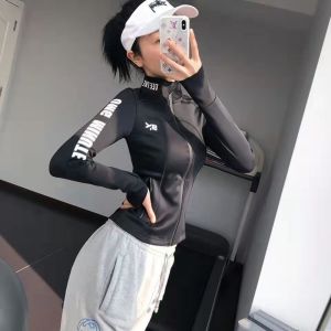 Luoke yoga jacket women 女装运动上衣 Long-sleeved Stretch Tight Thin Running Sports Stand-up Collar Fitness Jacket