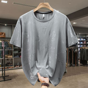 Loose Ice Silk Mens T-shirt plus Size Half Sleeve New Style Casual Breathable Summer Top for Big Size Men Fashionable Slimming
