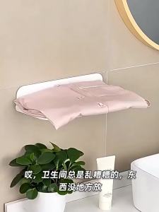 Giá Để Đồ Gấp Gọn Treo Tường Đa Năng Dùng Cho Phòng Tắm Đầu Giường Ký Túc Xá Không Cần Khoan Chất Liệu Nhựa