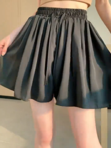 Mini Skirt A line High Waist Puffy Skirt Short Skirt Black Gray Korean Elegant Casual Skirt Woman