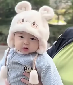 Baby Soft Plush Warm Hat Fur Breathable Warmer Beanie Cap Windproof Soft Skin Friendly Cold Warm Protection Outdoor Thick Ear Protection Bonnet