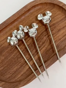 Turtle Stainless Steel Fruit Fork Set Cartoon Design Rust Resistant With Storage Container 6PCS