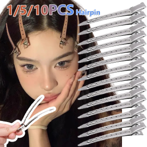 10Pcs Metal Duckbill Clip Crocodile Curly Hairpin Hairdressing Salon Hair Grip Holder Fluffy Hair Root DIY Hair Clips Salon Haircut Headwear Bobby Pin