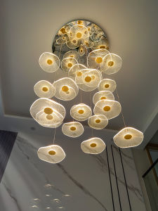 Luxurious Artistic Chinese Style Lotus Leaf Chandelier