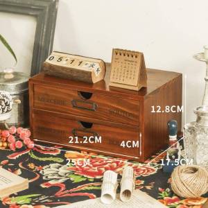 DIHUANTUO | Desk Organizer with Drawer Wooden