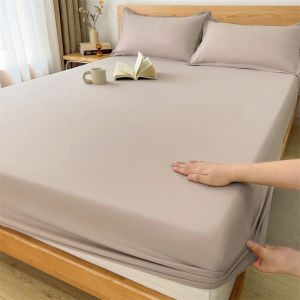 ปลอดภัยกันน้ําที่นอน Protector นุ่มสบาย Breathable สีทึบผ้าปูที่นอนติดตั้งซักด้วยเครื่องซักผ้า