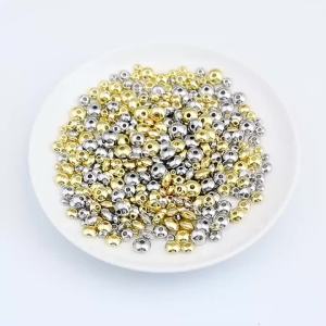 20/50Pcs Stainless Steel Round Flat Rondelle Spacer UFO Gold Beads DIY Charms Abaci Beads for Jewelry Making Findings Wholesale