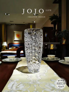 JOJOS L. Glass Flower Vase Water Cultivation Decorative Home Desktop Decoration Ornaments Mediterranean Style Cylinder Shape