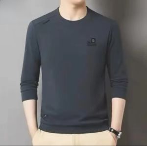 Áo Thun Nam Tay Dài Pierre Cardin Cao Cấp Mùa Xuân Mới Cổ Tròn Thường Ngày Quần Áo Công Sở Giản Dị Áo Lót Cho Bố