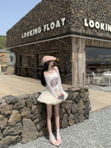 Váy Ngắn Chữ a Xếp Ly Lưới Phong Cách Pháp Mùa Hè Cho Nữ Váy Ngắn Thường Ngày Cạp Cao Váy Ngắn Xếp Ly