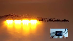 24 LED Car Led Grid Strobe Light Super Bright 12V Front Grille Auto Emergency Flashing Firemen Beacon Warning Lamp